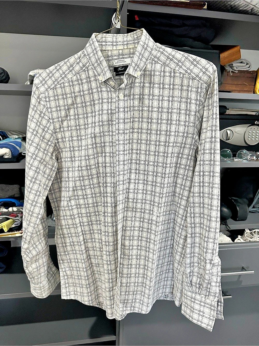 Versace Collection Trend Casual Button Down Shirts White Black